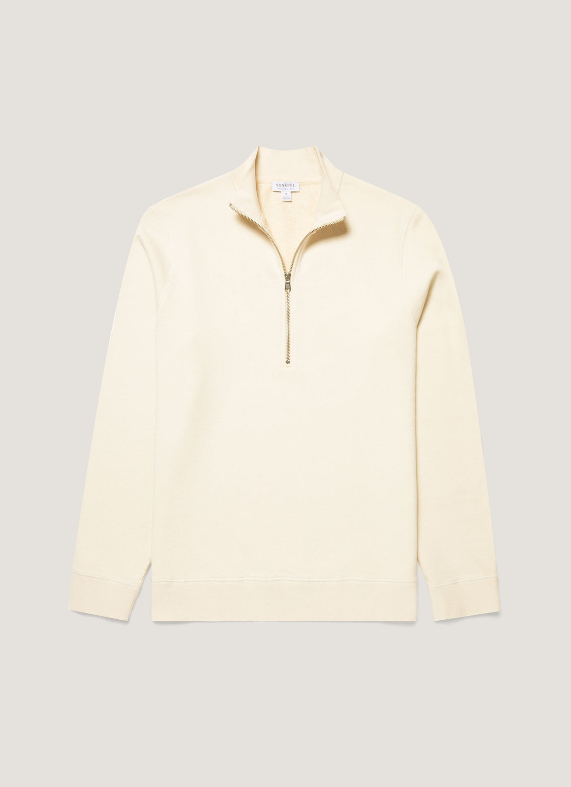 Men's Undyed Half Zip Loopback Sweatshirt in Undyed