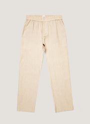Men's Linen Drawstring Trouser in Light Sand
