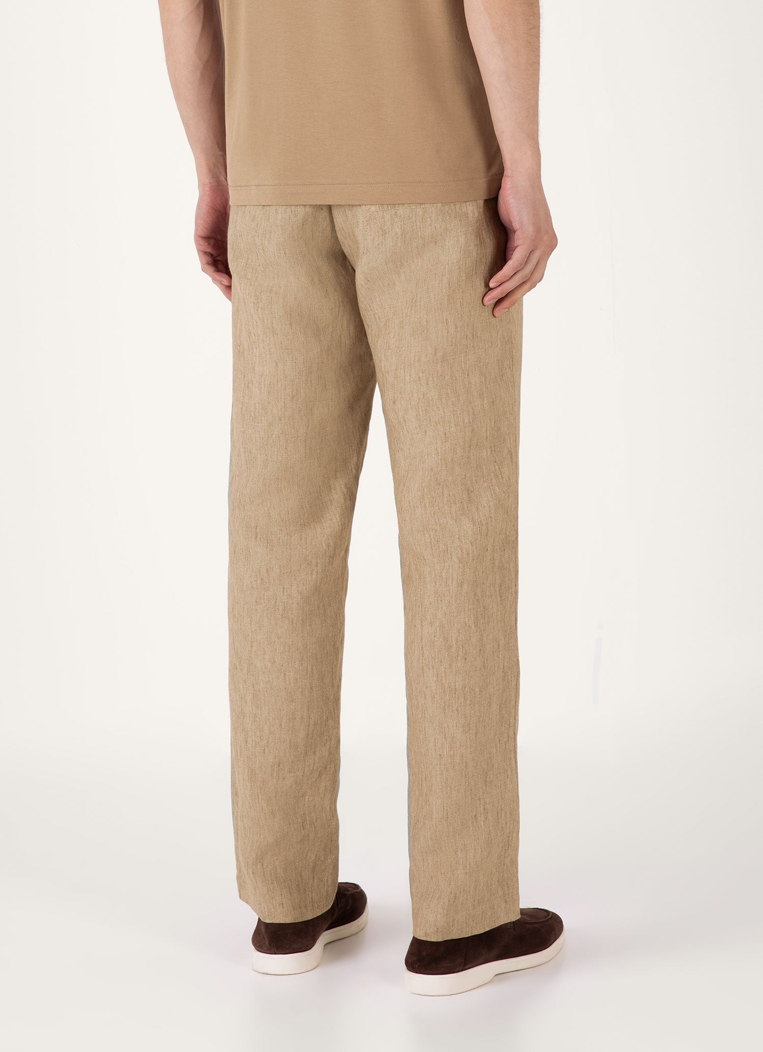 Men's Linen Drawstring Trouser in Dune Melange