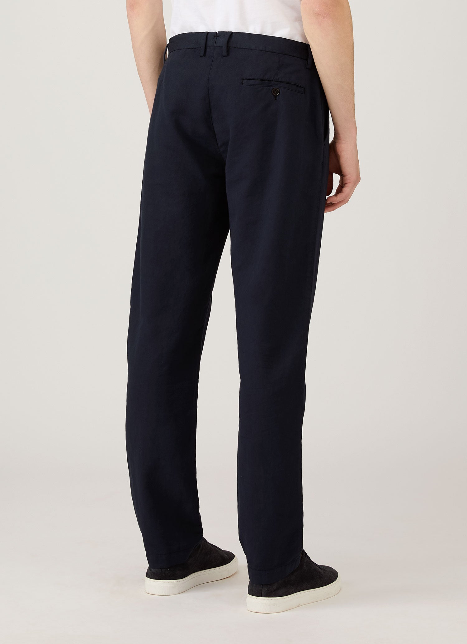 Men's Cotton Linen Trouser in Navy