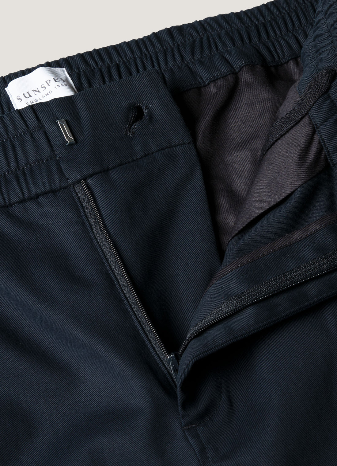 Men's Cotton Cashmere Drawstring Trouser in Navy