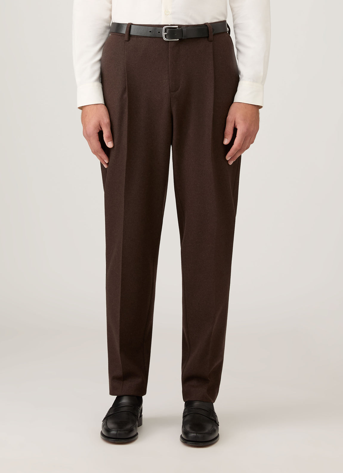 Men's Boiled Wool Trouser in Truffle