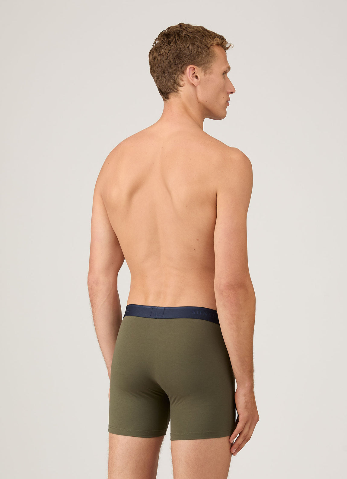 Men's Stretch Cotton Boxer Briefs in Khaki