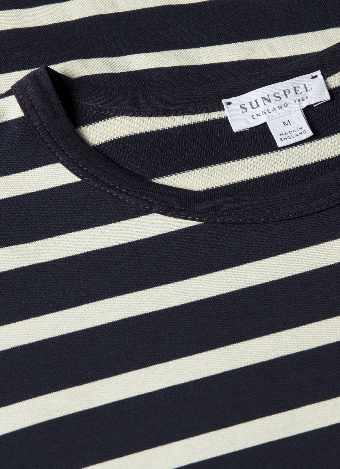 Men's Classic T-shirt in Navy/Ecru Breton Stripe