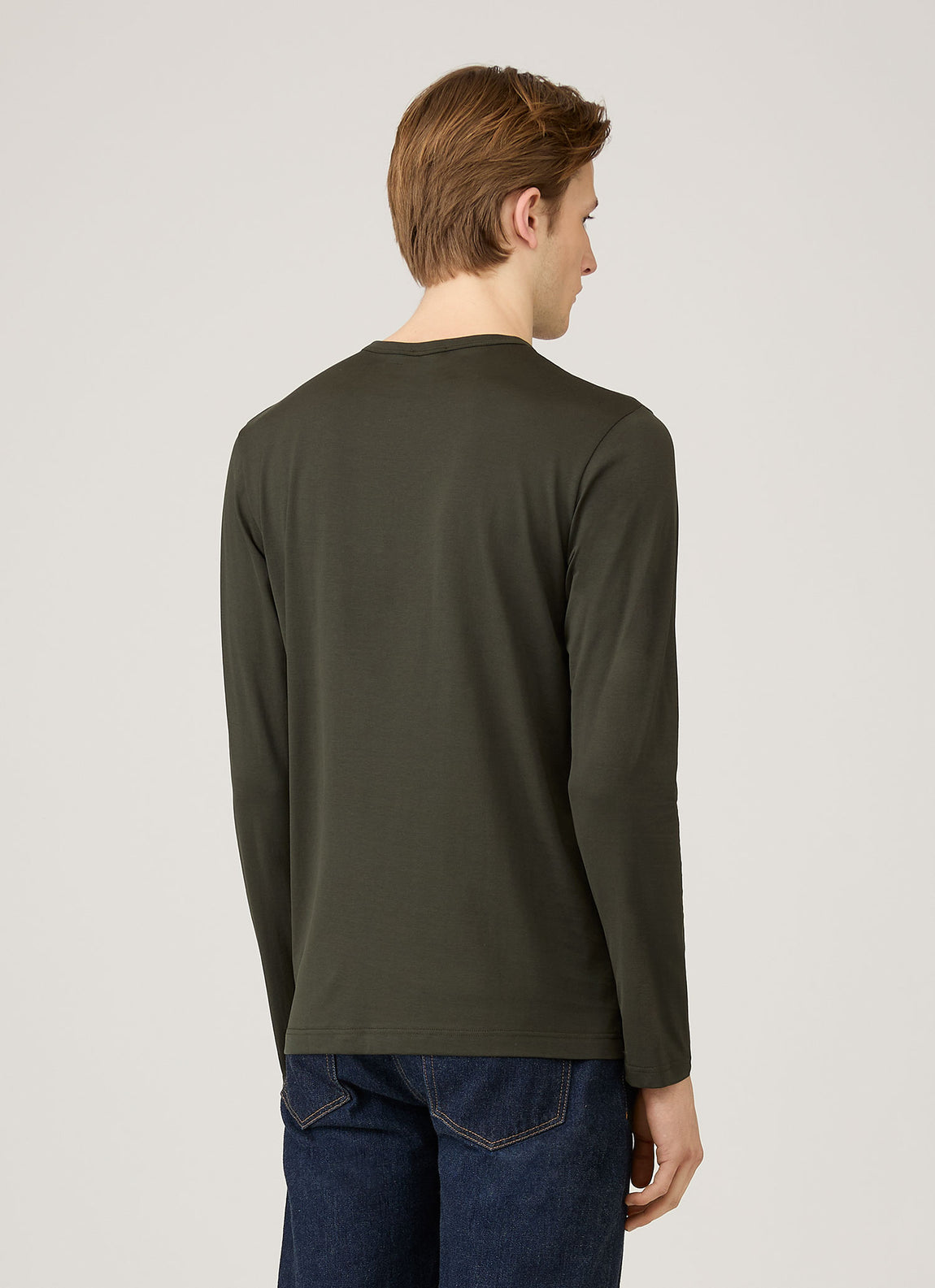 Men's Long Sleeve Classic T-shirt in Dark Green
