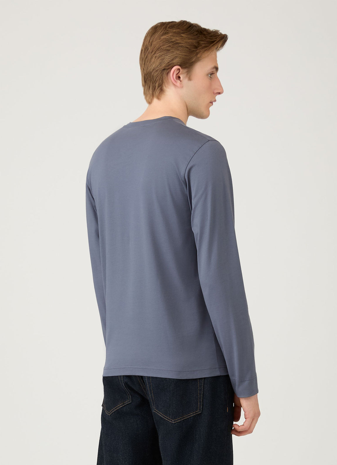 Men's Long Sleeve Riviera Midweight T-shirt in Slate Blue