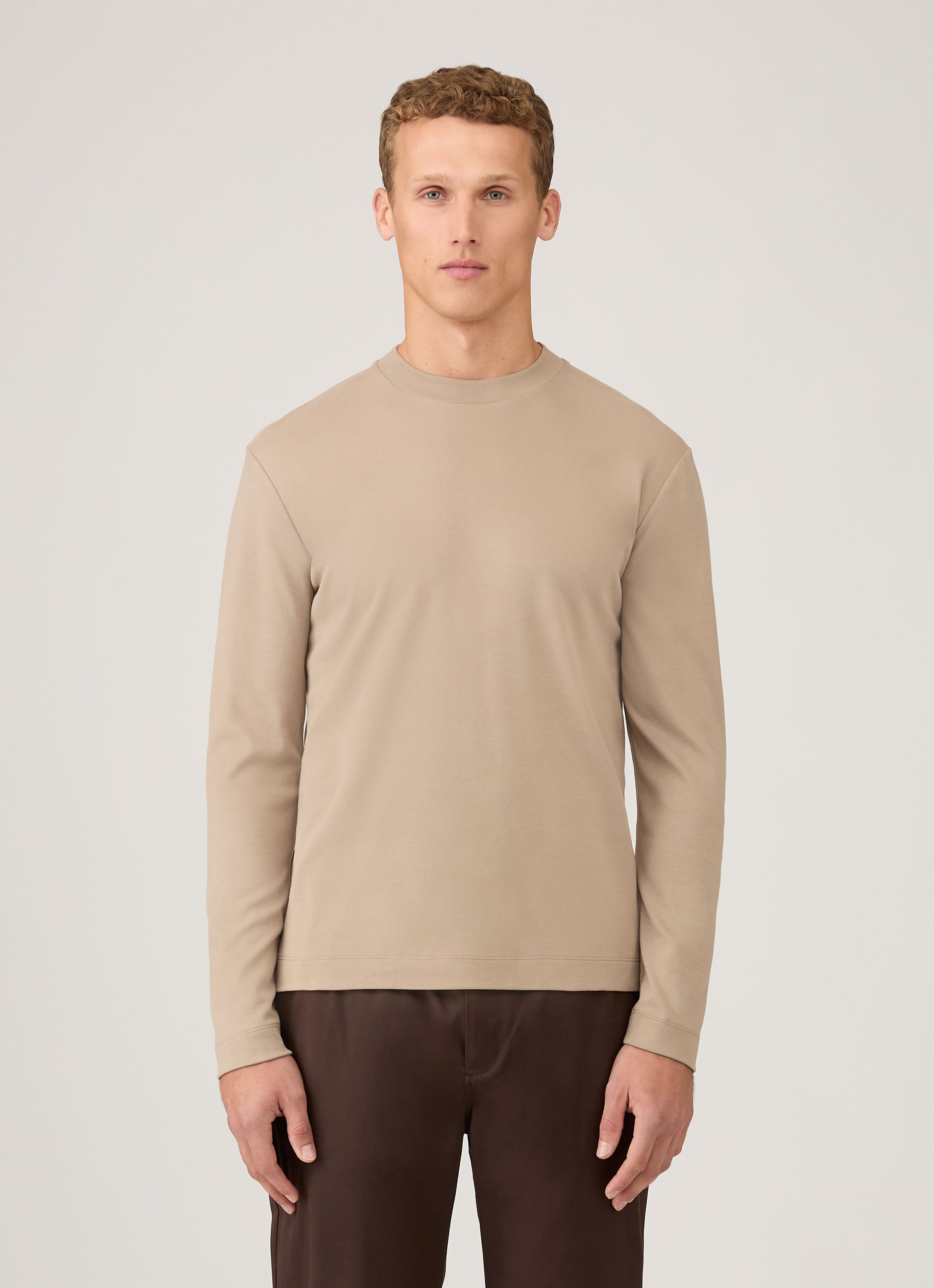 Men's Long Sleeve Heavyweight T-shirt in Mink