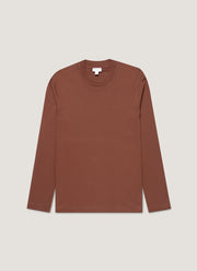 Men's Long Sleeve Heavyweight T-shirt in Conker Brown