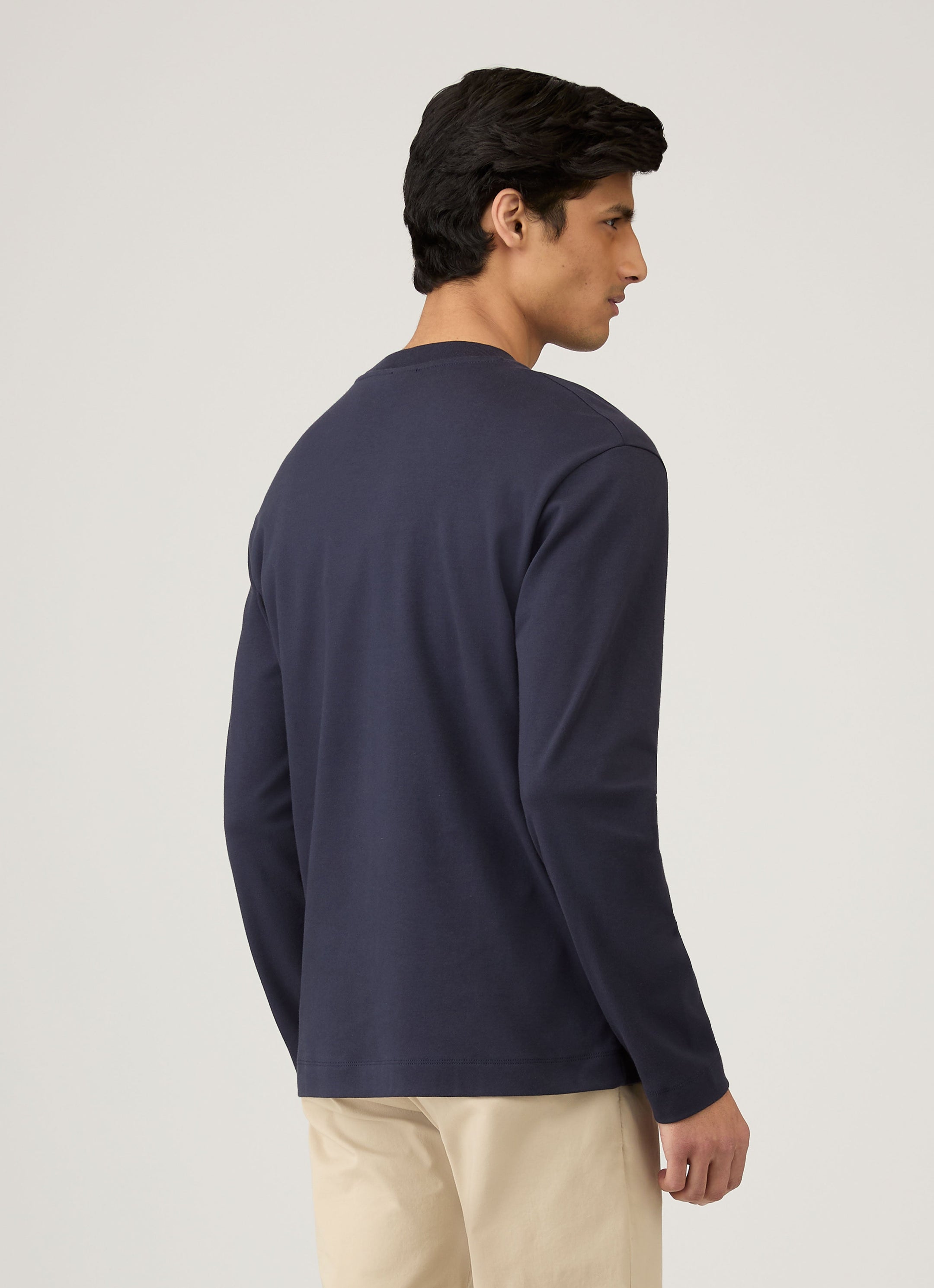 Men's Long Sleeve Heavyweight T-shirt in Navy