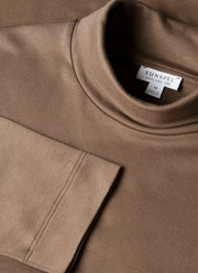 Men's Roll Neck Heavyweight T-shirt in Bark