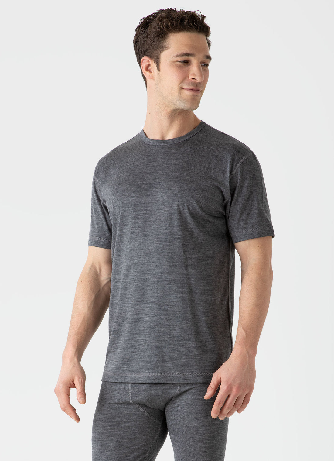 Men's Thermal Merino T-shirt in Grey Melange