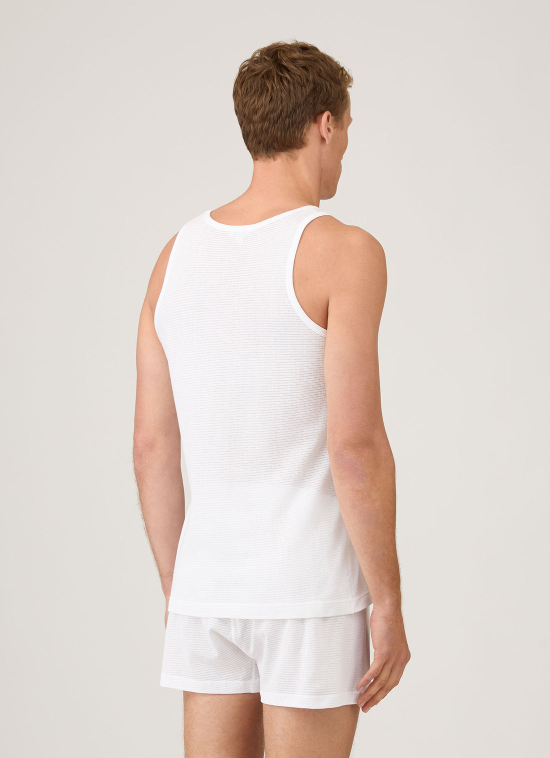 Men's Cellular Cotton Underwear Vest in White