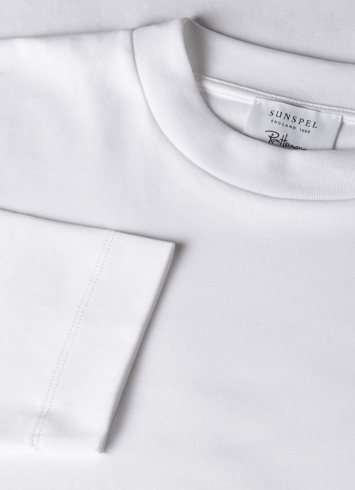 Men's Sunspel x Ron Herman Long Sleeve T-shirt in White