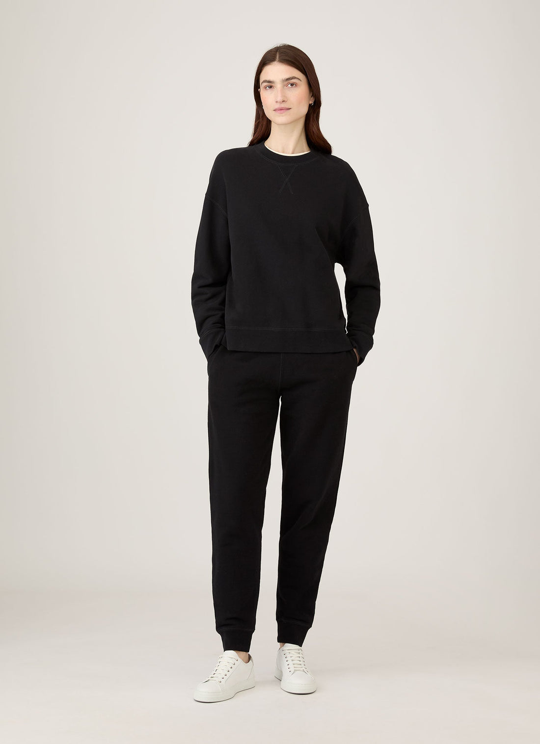 Women's Relaxed Loopback Sweatshirt in Black