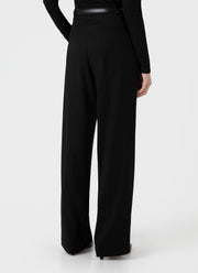 Women's Wool Flannel Trouser in Black