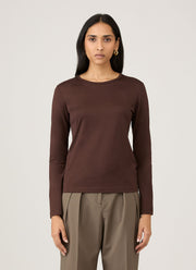 Women's Long Sleeve Classic T-shirt in Truffle