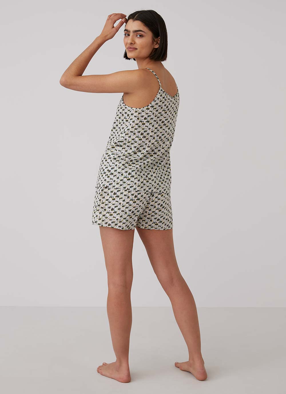 Women's Printed Cotton Cami in Liberty Cameras